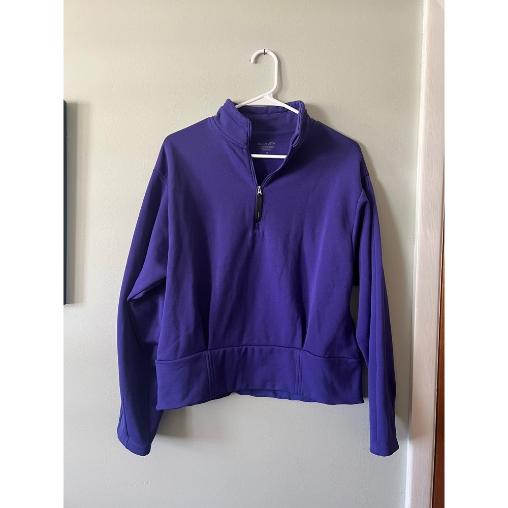 Athleta Altitude Polartech Half Zip Sweatshirt Fleece Blue Women MediumSize